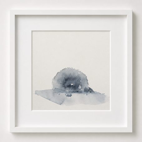 am Rand davon Minimalistische Aquarellarbeiten der Werkreihe "Das schwerste Gramm" Reihe II · Das was Mitfährt. Bildsprache für Druck und Bewegung