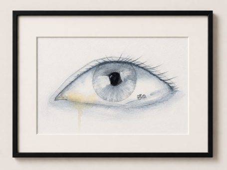 Wir feiern die Momente des Freiseins Minimalistische Aquarell- und Bleistiftarbeit aus der fortlaufenden Werkreihe „das schwerste Gramm“ über Leistungsdruck