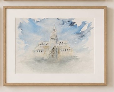 Schloss Hainewalde aus der Serie "Orte im Nebel" Zeitgenössische Kunst